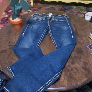 True Religion jeans, size 25, Super T straight Leg